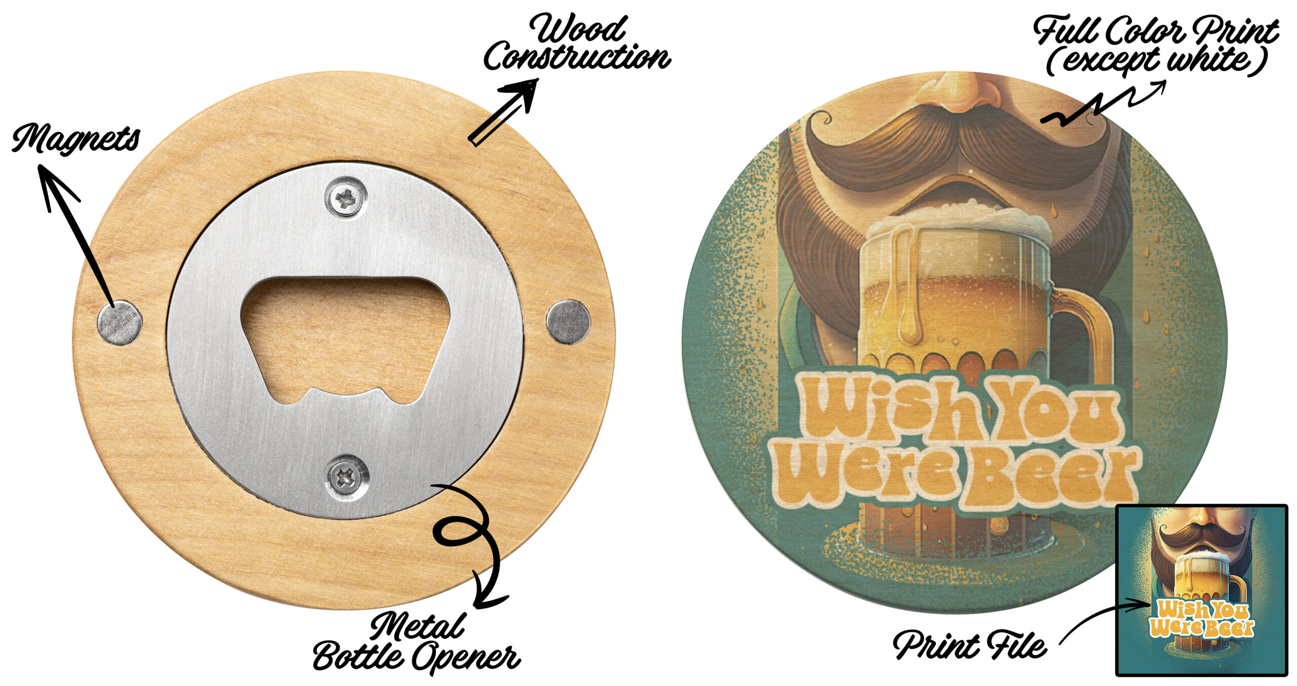 Pop, Stick, And Display: Introducing Our New Magnetic Wooden Bottle Opener!