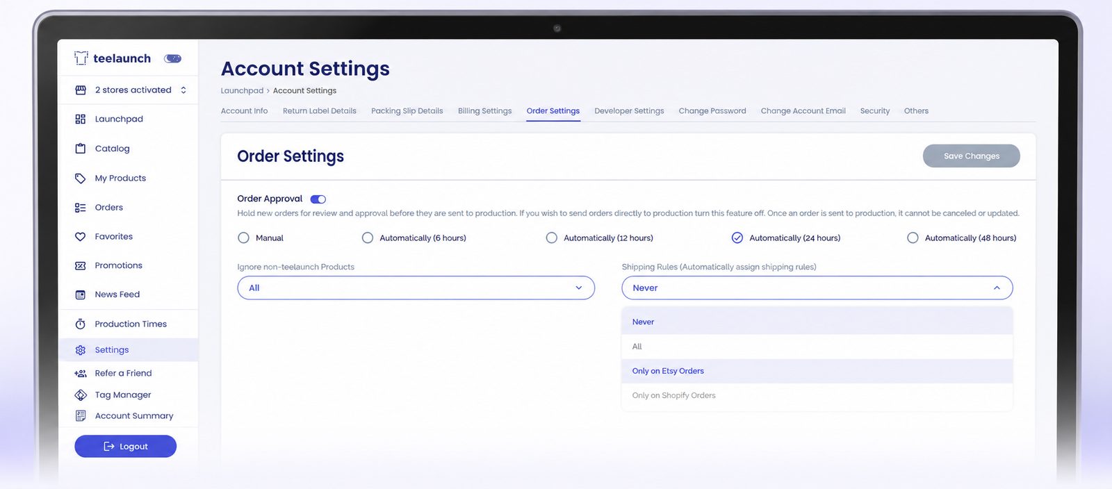 New Teelaunch Account Settings: Faster, Easier Print-on-demand Store Management